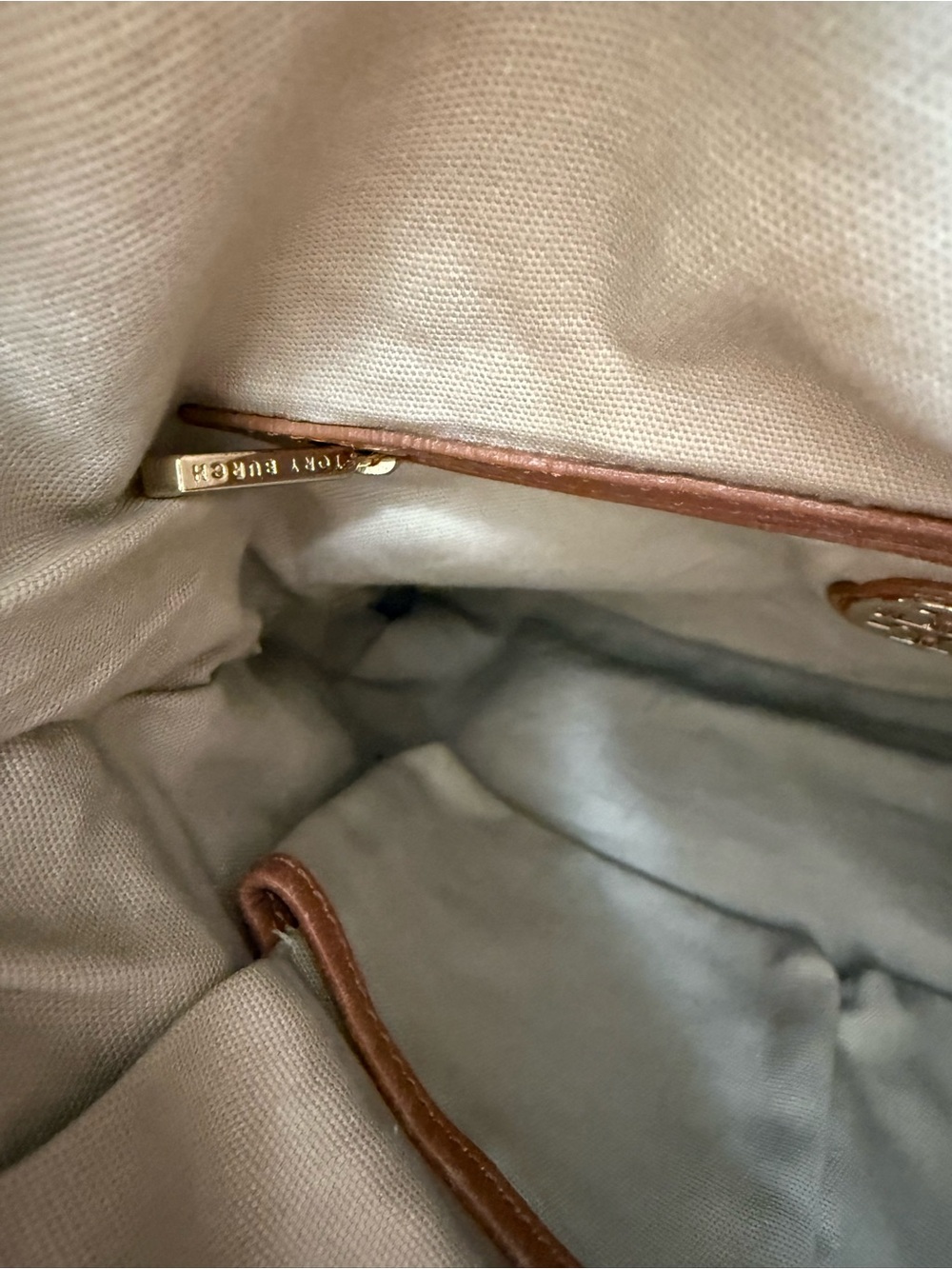 Tory Burch Dena 3-way purse Crossbody Fld Cognac Leather Y2K Clutch Shoulder Bag - Picture 9 of 14